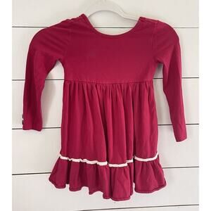 Matilda Jane Heart to Heart Poinsetta Red Lap Dress Girls Size 4